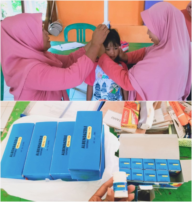 KEGIATAN POSYANDU RAFLESIA DAN PEMBAGIAN OBAT CACING PADA BULAN MARET 2025