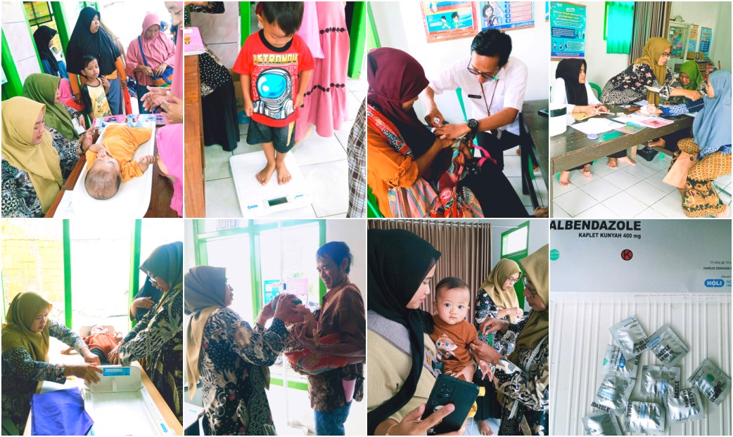 KEGIATAN POSYANDU DAN PEMBAGIAN OBAT CACING DI POSYANDU LATULIP DUSUN PONDOKUNYUR DESA CINTAJAYA BULAN MARET TAHUN 2025