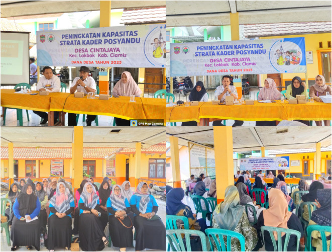 DESA CINTAJAYA - SOSIALIASASI UNTUK MENCIPTAKAN KADER HEBAT, POSYANDU KUAT: TINGKATKAN STRATA BERSAMA